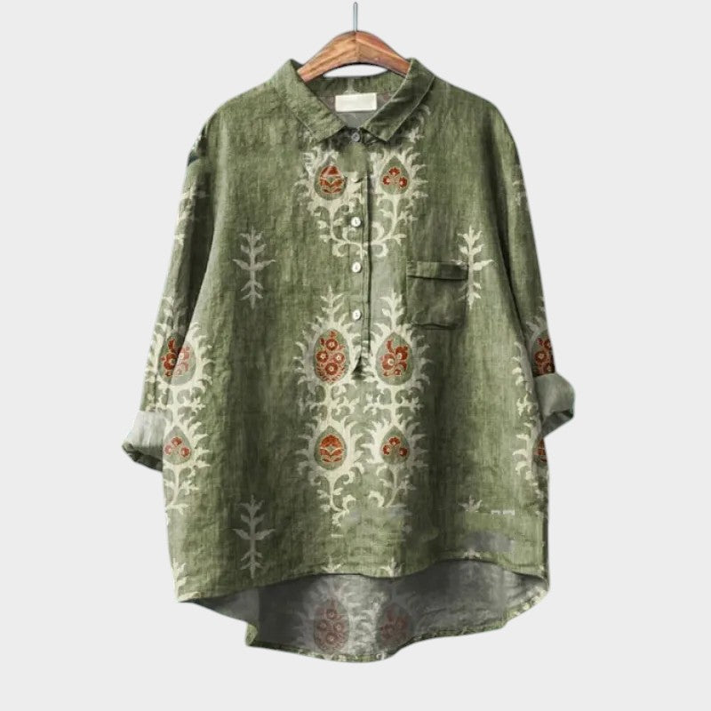Lovina | Premium Bluse mit Spitzenverarbeitung