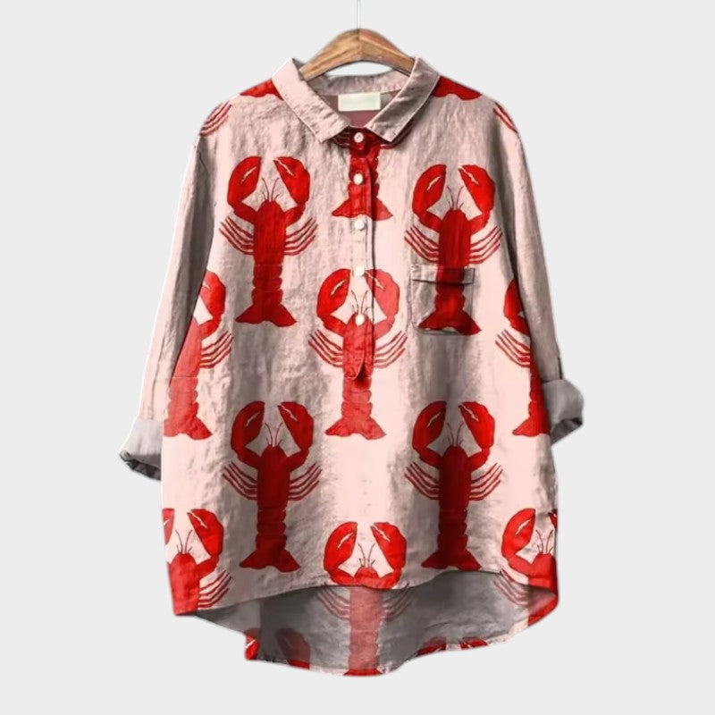 Krabben | Premium Bluse mit Blumenmustern