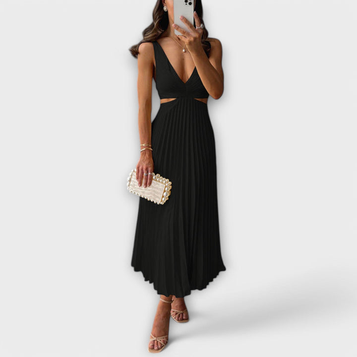 Elegantes Midi-Abendkleid mit Plissee