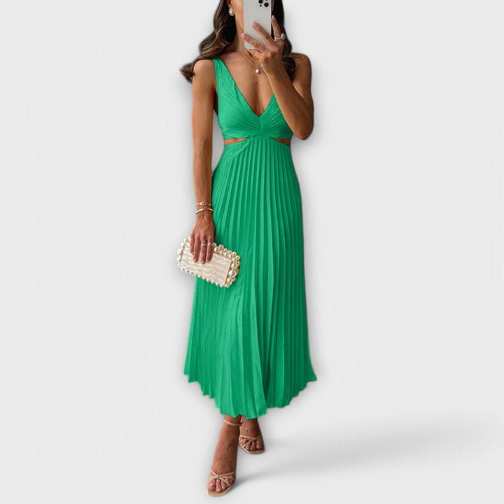 Elegantes Midi-Abendkleid mit Plissee
