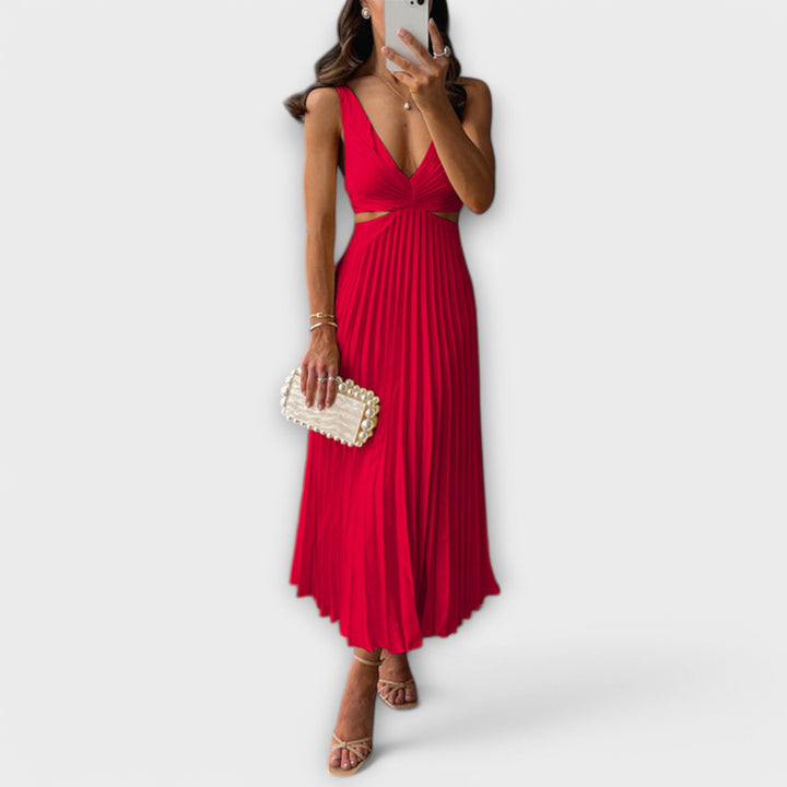 Elegantes Midi-Abendkleid mit Plissee