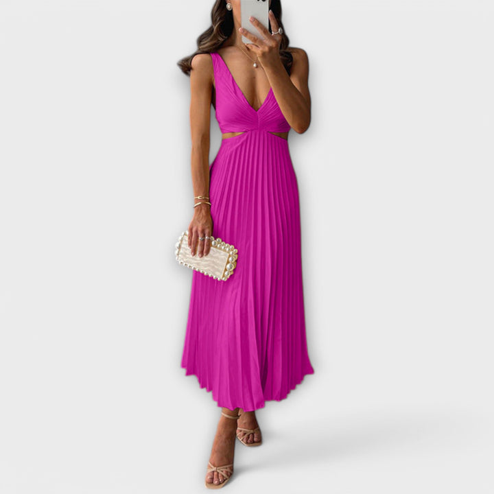 Elegantes Midi-Abendkleid mit Plissee