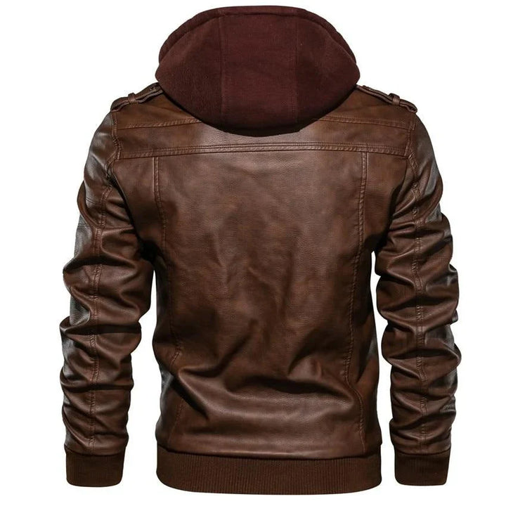 NORBERTUS I LEDERJACKE MIT KAPUZE