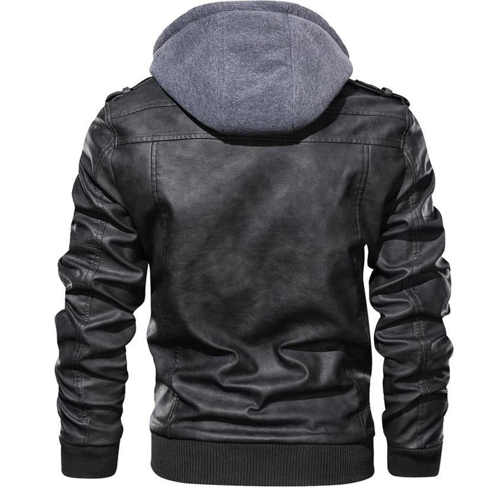 NORBERTUS I LEDERJACKE MIT KAPUZE