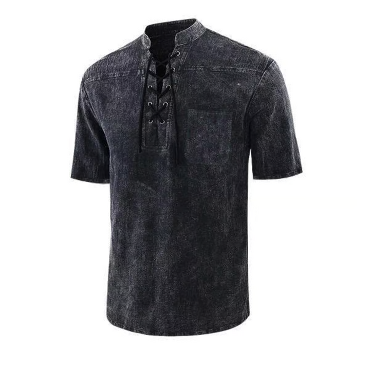 Damien™ – Gothic Retro V-Ausschnitt T-Shirt