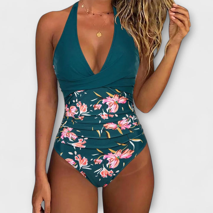 Florence - Eleganter Badeanzug Damen mit V-Ausschnitt